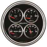 AutoMeter Gauge Quad 5in. 240 Ohm(e) to 33 Ohm(f) Elec Designer Black II