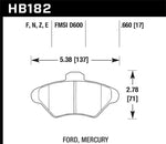 Hawk Performance Blue 9012 Racing Brake Pads 94-98 Ford Mustang V8