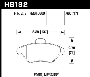 Hawk Performance Blue 9012 Racing Brake Pads 94-98 Ford Mustang V8