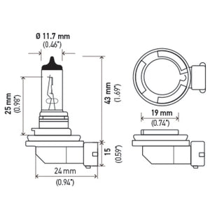 Hella Optilux XY Series H8 Xenon Halogen Bulb 12V 35W Fog Bulbs - Pair