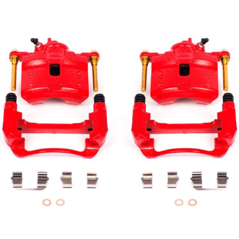 Power Stop 92-96 Honda Prelude Front Red Calipers w/Brackets - Pair