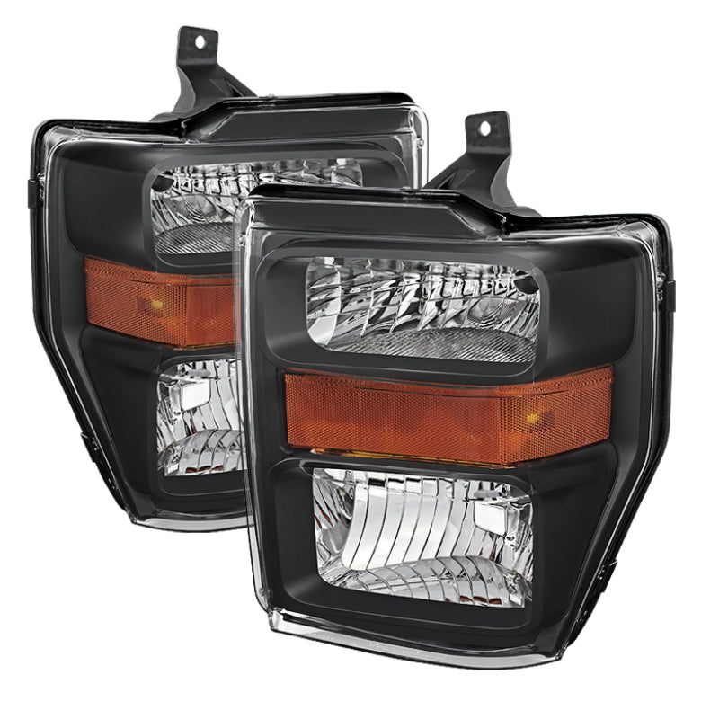 Xtune Ford F250/350/450 Super Duty 08-10 OEM Headlights Black HD-JH-FS08-AM-BK