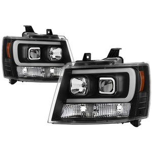 Spyder 07-14 Chevy Suburban/Tahoe V2 Projector Headlights LED Turn Sig Black PRO-YD-CSUB07V3-SB-BK