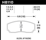 Hawk AP CP2279 / CP3788 / CP3789 / C5835 / C5880 / C5830 (SC430) Caliper DTC-70 Race Brake Pads