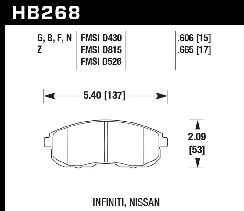 Hawk 90-92 Nissan Maxima HPS Street Front Brake Pads