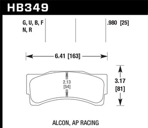 Hawk AP Racing/Alcon Universal DTC-70 Rear Race Brake Pads