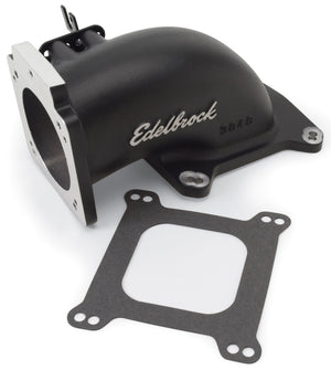 Edelbrock Low Profile Intake Elbow 90mm Throttle Body to Square-Bore Flange Black Finish