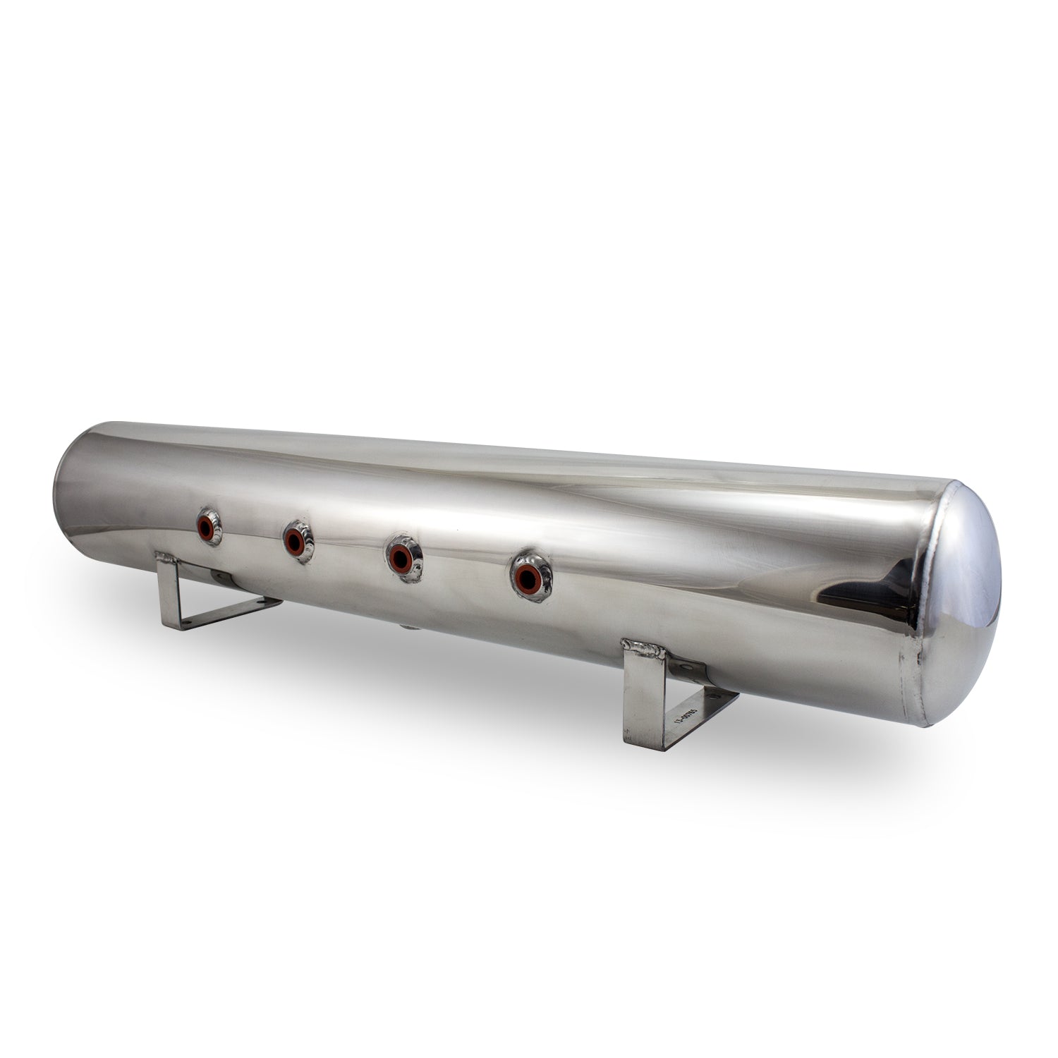 4 Gal Aluminum Air Tank; (4) 1/4 in.  face ports & (2) 3/8 in.  end ports; 6 in. D X 30 in. L light weight polished aluminum 200PSI maximum operating pressure.