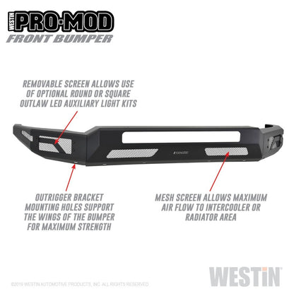 Westin 2011-2016 Ford F-250/350/450/550 Super Duty Pro-Mod Front Bumper - Textured Black