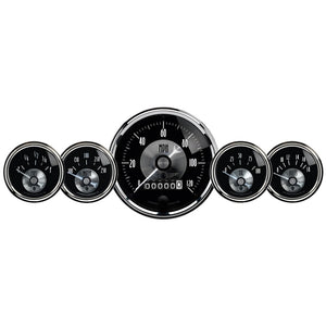 Autometer Prestige Series Black Diamond 3-3/8in Electric Speedometer 2-1/16in Elecrtric Oil Pressure