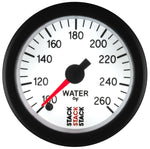 Autometer Stack 52mm 100-260 Deg F 1/8in NPTF Male Pro Stepper Motor Water Temp Gauge - White