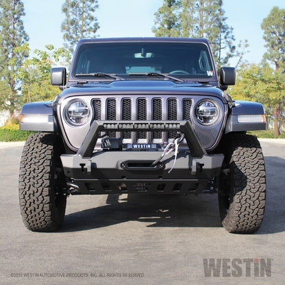 Westin 18-19 Jeep Wrangler JL WJ2 Stubby Front Bumper - Textured Black
