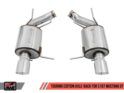 AWE Tuning S197 Mustang GT Axle-Back Exhaust - Touring Edition (Chrome Silver Tips)