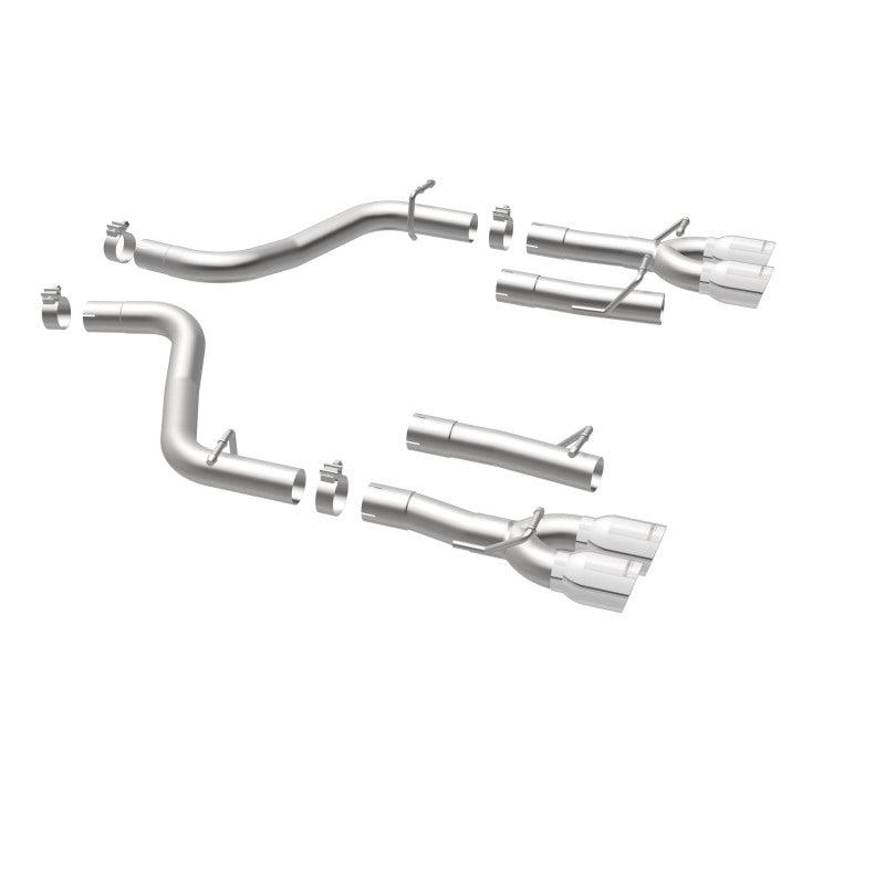 MagnaFlow Axle-Back, SS, 2.5in, Quad Split Rear 3.5in Tip 2015 Dodge Challenger 3.6L V6