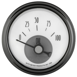 Autometer Prestige Series Pearl 2-1/16in 100PSI Electronic Oil Pressure Gauge