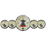 AutoMeter Gauge Kit 5 Pc. 3-3/8in. & 2-1/16in. Elec. Speedo W/Lcd Odo Prestige Antq. Ivory