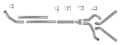 Diamond Eye KIT 4in Turbo Back MFLR RPLCMENT PIPE DUAL SS: 94-02 DODGE CUMMINS 5.9L