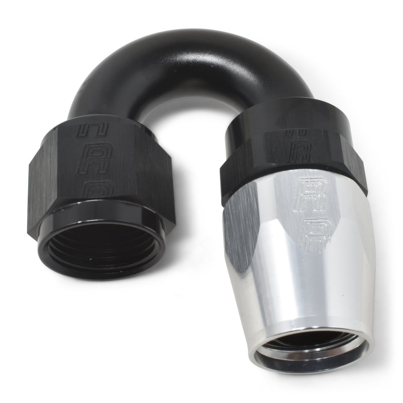 Russell Performance -12 AN Black/Silver 180 Degree Tight Radius Full Flow Swivel Hose End