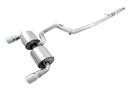 AWE Tuning Ford Focus RS Touring Edition Cat-Back Exhaust- Resonated - Chrome Silver Tips