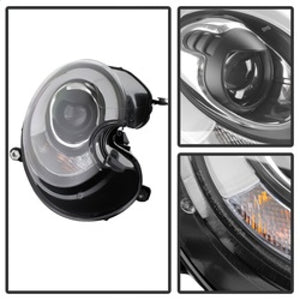 Spyder Mini Cooper 2010-2012 Projector Headlights Xenon/HID Model- DRL Blk PRO-YD-MC07-HID-DRL-BK