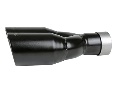 aFe MACH Force-Xp 409 Stainless Steel Clamp-on Exhaust Tip 2.5in Inlet 3.5in Outlet - Black