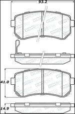 StopTech 10-13 Kia Forte Koup Street Performance Front Brake Pads