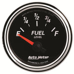 Autometer Designer Black II 52mm 240 Ohm Empty/33 Ohm Full Fuel Level Gauge