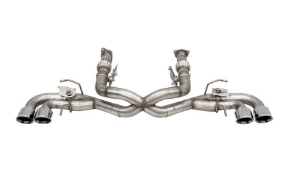 Corsa 2020-2025 Corvette C8 3in Valved Cat-Back 4.5in Pol Quad Tips - Fits Factory NPP Exhaust w/AFM