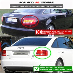 Spyder Audi A6 05-08 4Dr Sedan Only Light Bar LED Tail Lights Smke ALT-YD-AA605V2-LBLED-SM