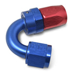 Russell Performance -10 AN Red/Blue 150 Degree Full Flow Swivel Hose End (With 15/16in Radius)