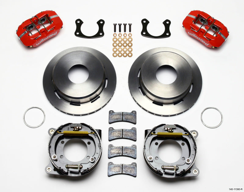 Wilwood Dynapro Low-Profile 11.00in P-Brake Kit - Red New Big Ford 2.50in Offset