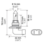 Hella 9005/HB3 12V 100W P20d T4 Halogen Bulb