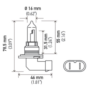 Hella 9005/HB3 12V 100W P20d T4 Halogen Bulb