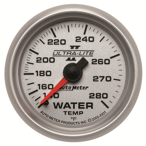 Autometer Ultra-Lite II 52mm 140-280 Deg F Mechanical Water Temp Gauge