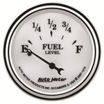 AutoMeter Gauge Fuel Level 2-1/16in. 240 Ohm(e) to 33 Ohm(f) Elec Old Tyme White II