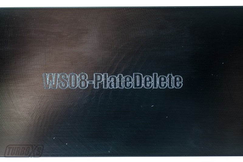 Turbo XS 08-14 Subaru WRX/STi Billet Aluminum License Plate Delete Black Machined STi Logo