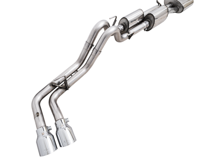 AWE Tuning 16-22 Toyota Tacoma 0FG Cat-Back Exhaust w/ BashGuard - Dual Chrome Silver Tips
