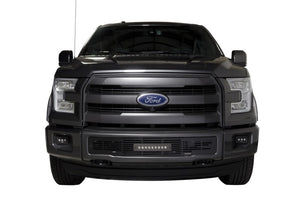 Putco 15-17 Ford F-150 - SS Black Bar Design w/10in Luminix Light Bar Bumper Grille Inserts