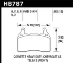 Hawk 15-17 Chevy Corvette Z51 DTC-70 Race Front Brake Pads