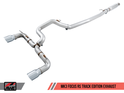 AWE Tuning Ford Focus RS Track Edition Cat-Back Exhaust - Diamond Black Tips