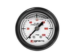 Grams Performance Universal 0-120 PSI Fuel Pressure Guage - White Face