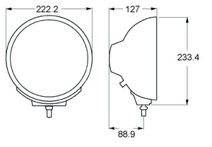 Hella Rallye 4000 series BlackEuro Beam 12V Halogen Lamp with Position Lamp