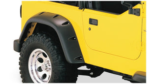 Bushwacker 97-06 Jeep TJ Fender Flares Large Pocket Style Euro Ribicon Conversion Package - Black