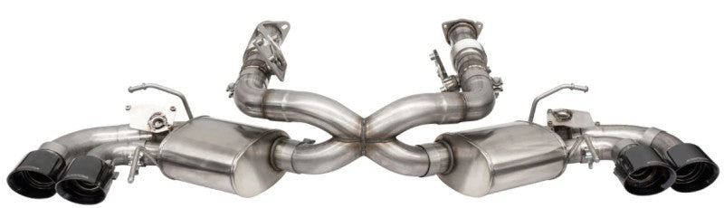 Corsa 2020-25 Corvette C8 3in Valved Cat-Back 4.5in Blk Quad Tips - Fits Factory Perf Exhaust w/ AFM