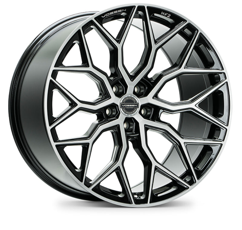 Vossen HF-2 22x10.5 / 5x120 / ET38 / Deep Face / 72.56 - Brushed Gloss Black Wheel