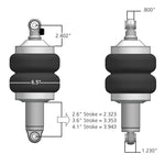 Ridetech HQ Series ShockWaves 2.6in travel 6.5in dia Double Convoluted .625in bearing/.625in Bearing