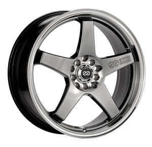 Enkei EV5 17x7 5x100/114.3 38mm Offset 72.6 Bolt Diameter Hyper Black w/ Machined Lip Wheel