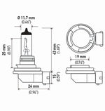 Hella H11 12V 55W PGJ19-2 T4 +50 Performance Halogen Bulb - Pair