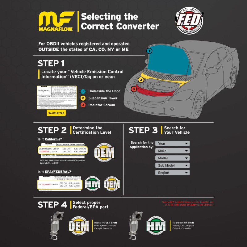 MagnaFlow 14-16 Cadillac ELR 1.4L/12-15 Chevrolet Volt 1.4L OEM Grade Direct Fit Catalytic Converter