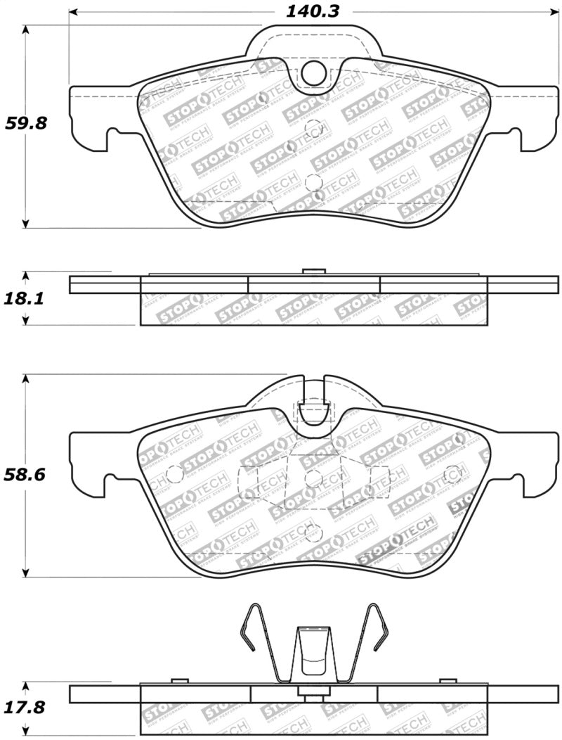 StopTech Street Touring 02-06 Mini Front Brake Pads